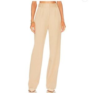 Favorite Daughter Tan High-Waisted Trousers